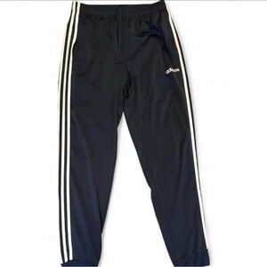 adidas Men's Essentials 3-Stripes Tricot Tapered Track Pants Navy/White Size Med
